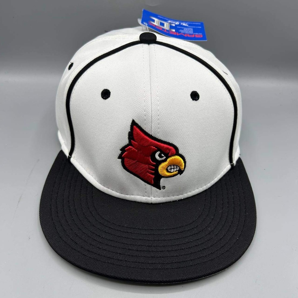 Louisville Cardinals Hat Men Large White The Game Pro Gametek Fitted Cap New